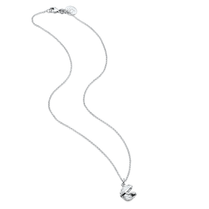 Mini Fortune Cookie Pendant - Silver
